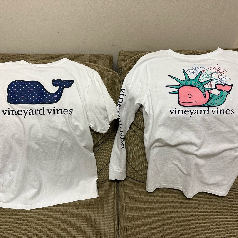 Vineyard Vines Youth Large size 14 white t-shirts.